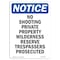 Signmission OSHA Sign, 14" H, 10" W, Rigid Plastic, No Shooting Private Property Wilderness Sign, Portrait OS-NS-P-1014-V-14791 - alternate 1